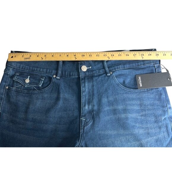 True Religion Mens Ricky Relaxed Straight Denim Shorts Dark Lagoon Wash Size 40 - Picture 11 of 16